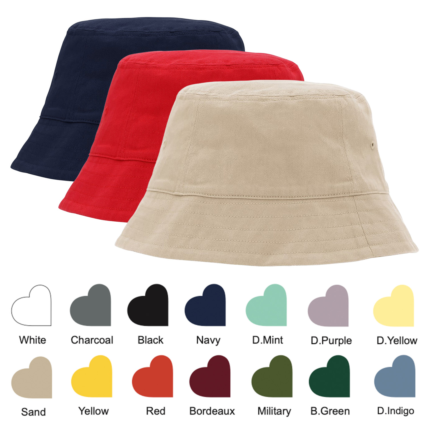 Bucket hat farger