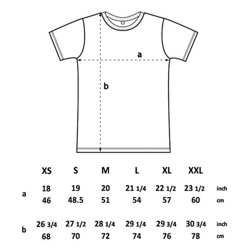 EcoVero unisex storleksguide