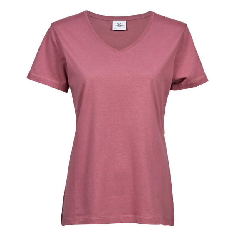 TeeJays luxury tee vneck dam rose