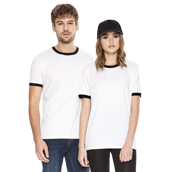 Unisex organic t shirt svart kant