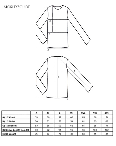 active soft shell herr storleksguide