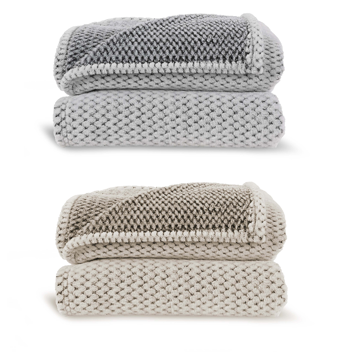 anni fleece plad gra beige