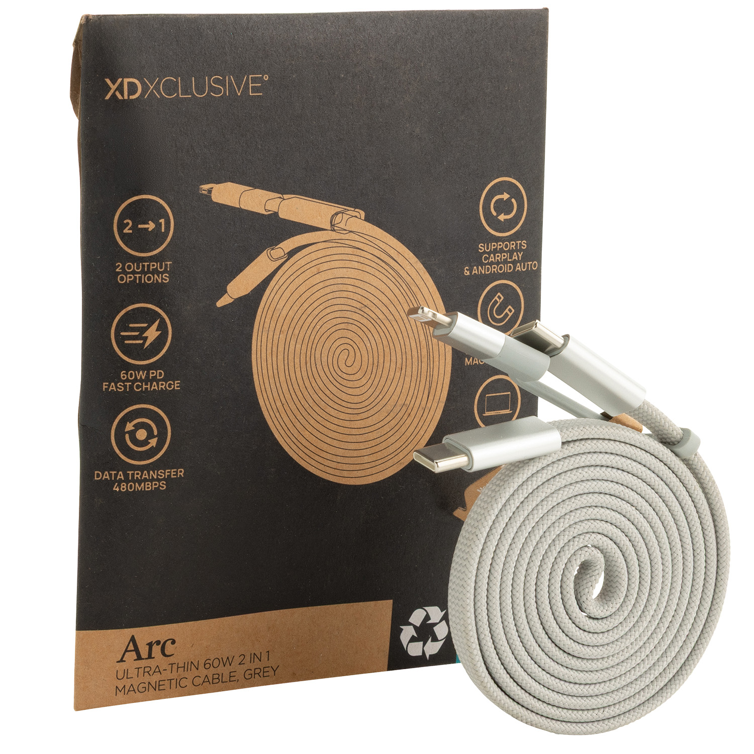 arc magnetisk laddningskabel 60W gra forp