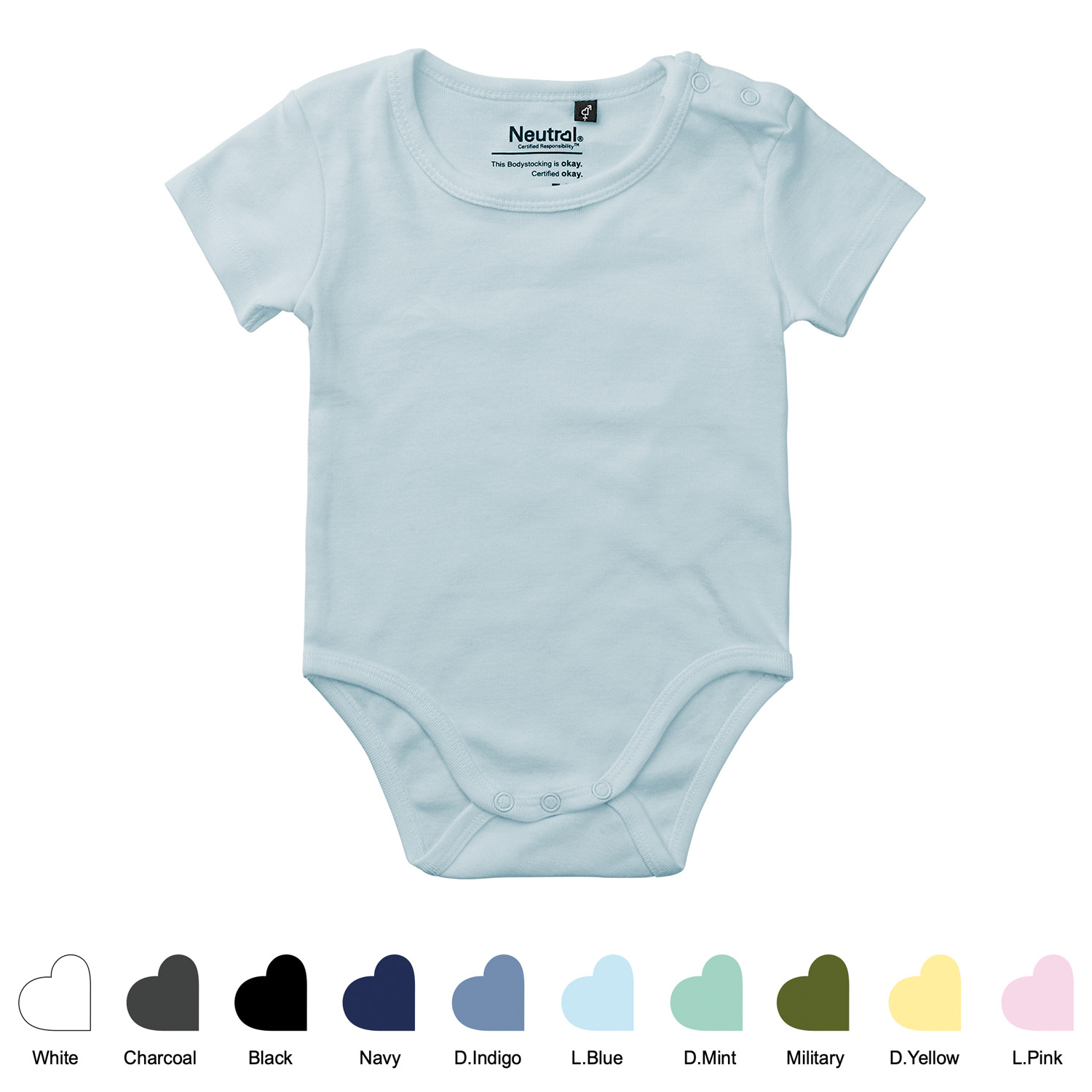 babies short sleeve bodystocking farger