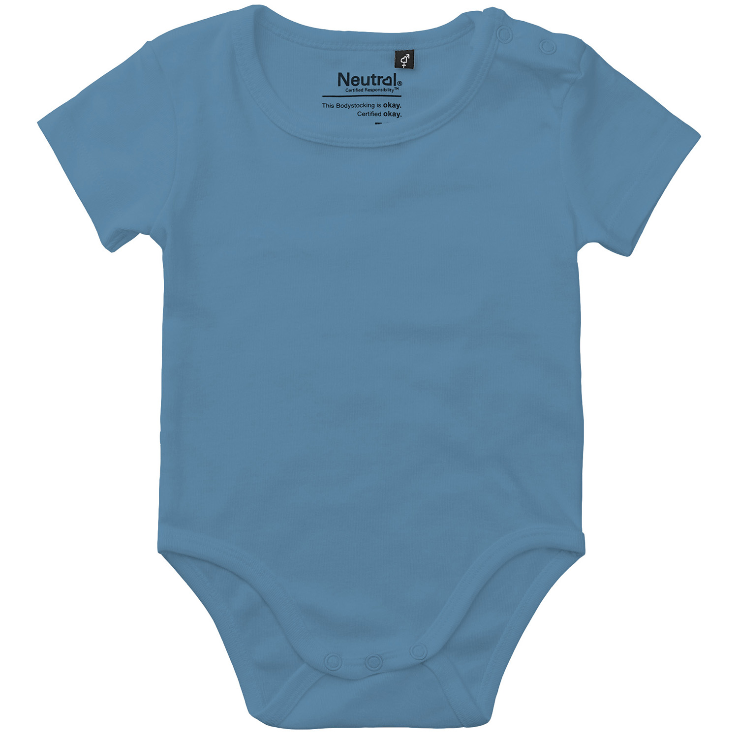 babies short sleeve bodystocking indigo