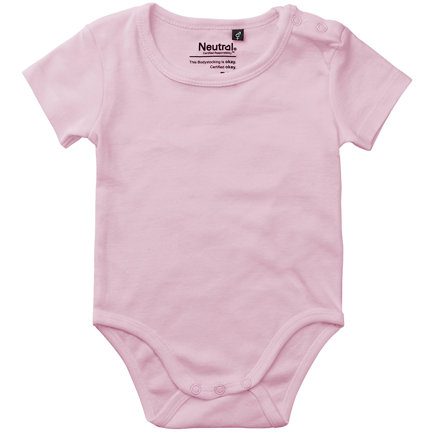 babies short sleeve bodystocking ljusrosa