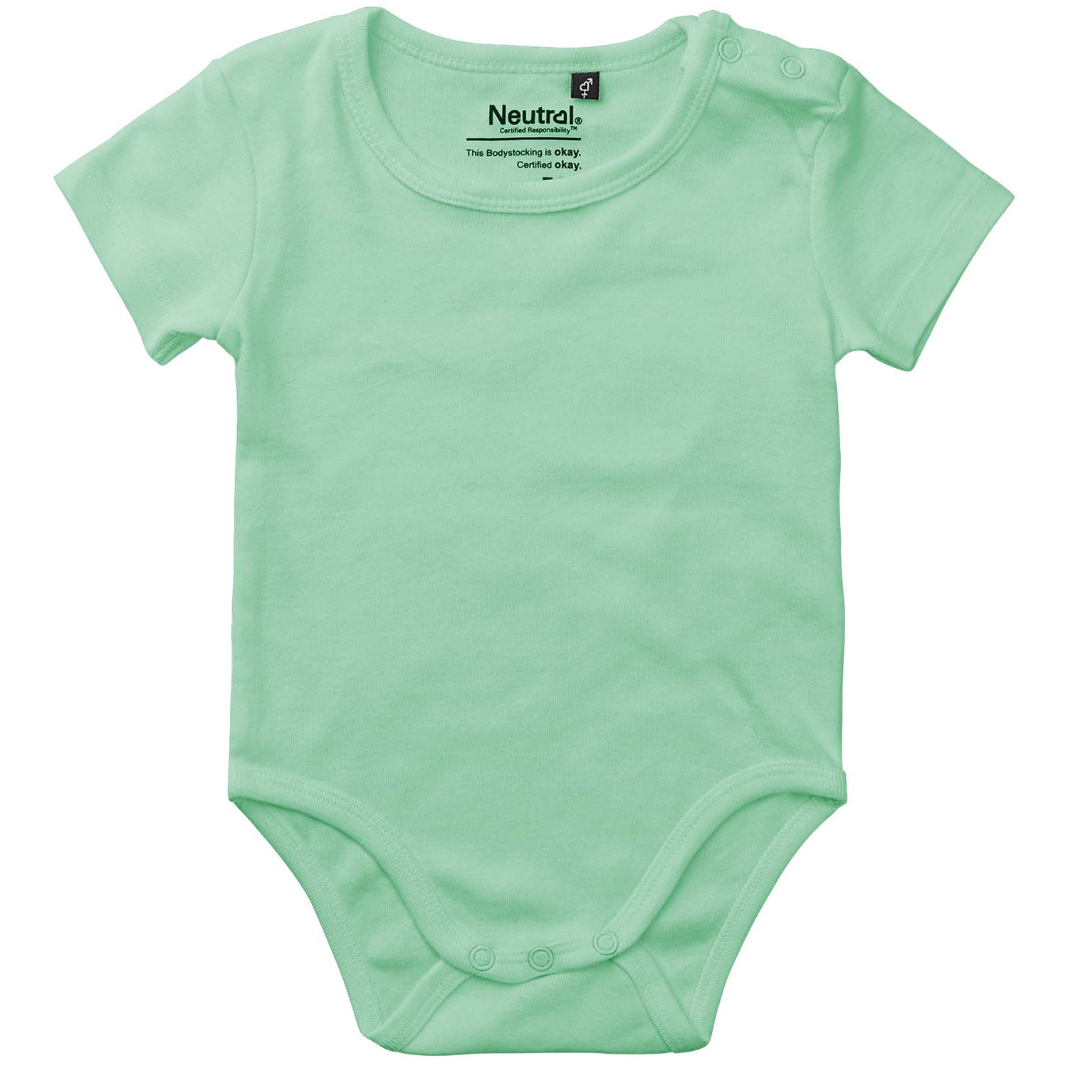 babies short sleeve bodystocking mint