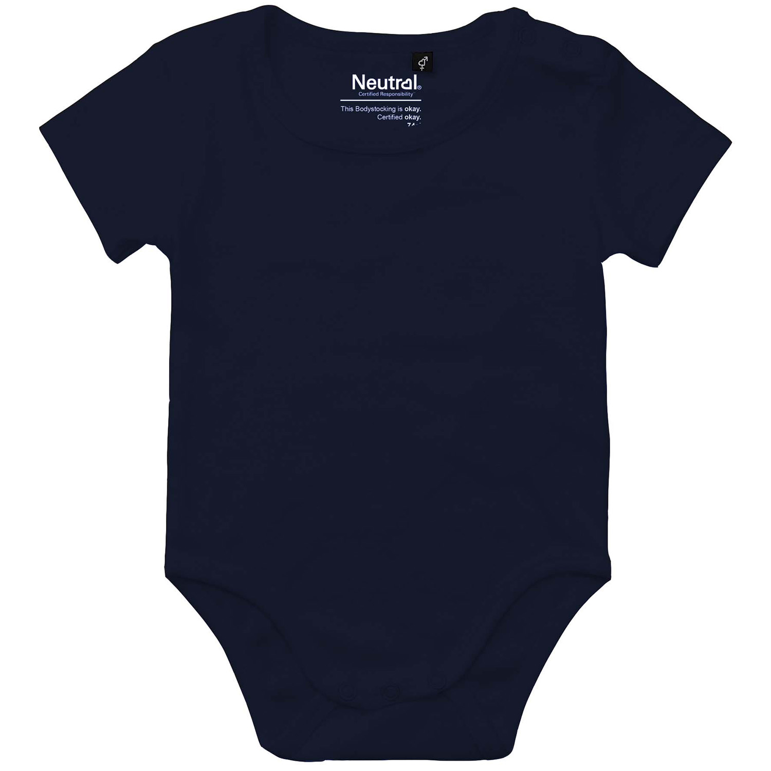 babies short sleeve bodystocking navy