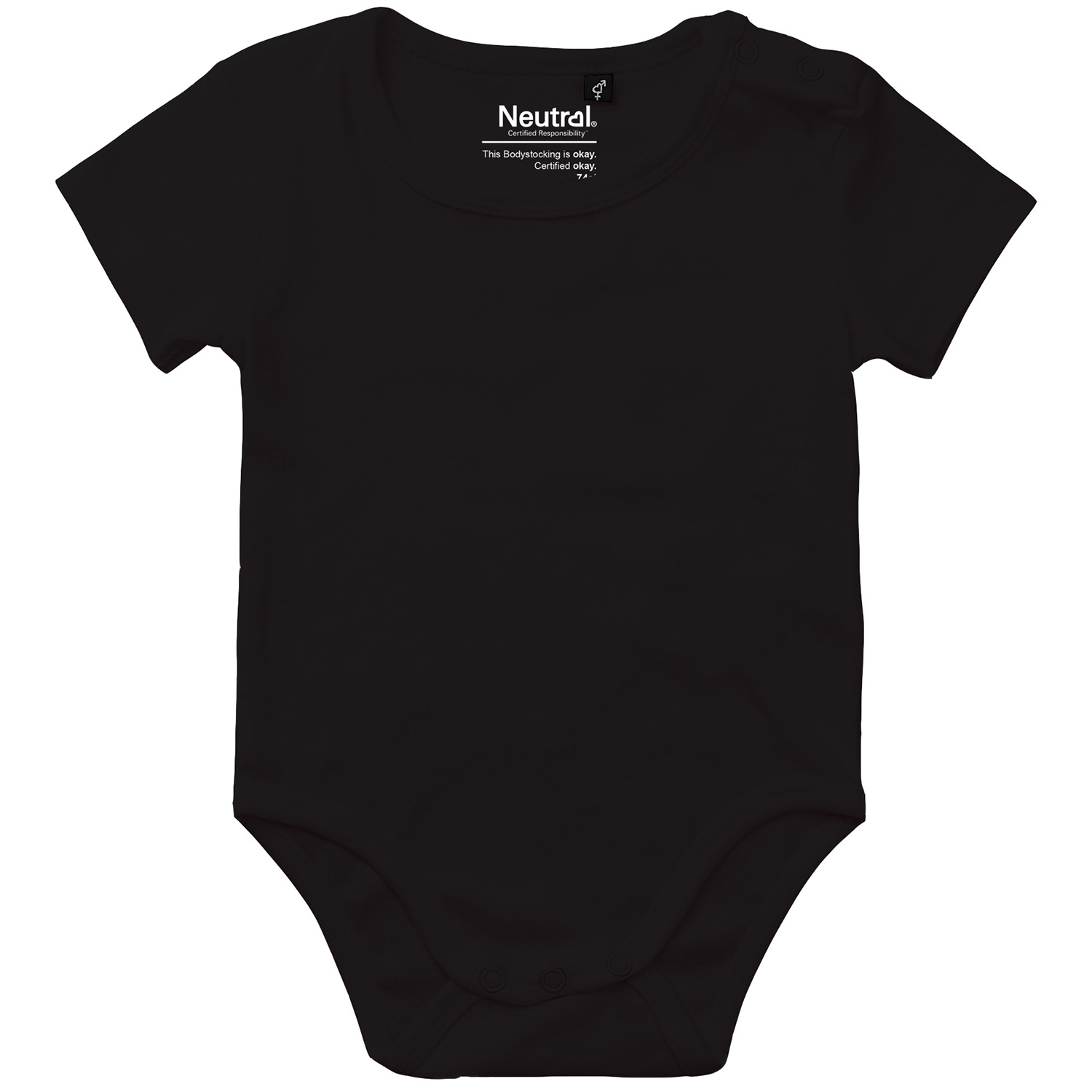 babies short sleeve bodystocking svart