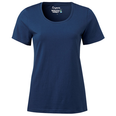 fairtrade t shirt rund hals dam indigo