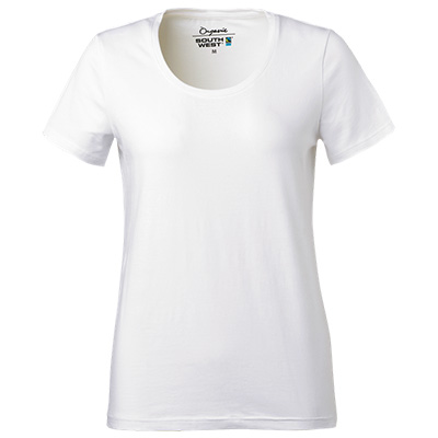 fairtrade t shirt rund hals dam vit