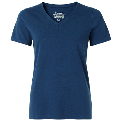 fairtrade t shirt v neck dam indigo