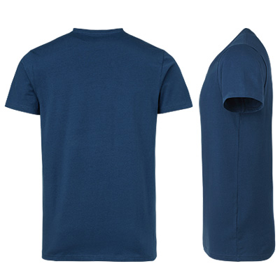 fairtrade t shirt v neck herr indigo bak o sida