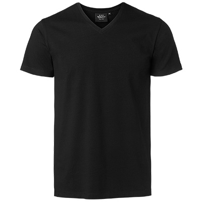 fairtrade t shirt v neck herr svart