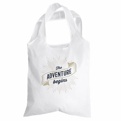 foldaway shopping bag vit m tryck