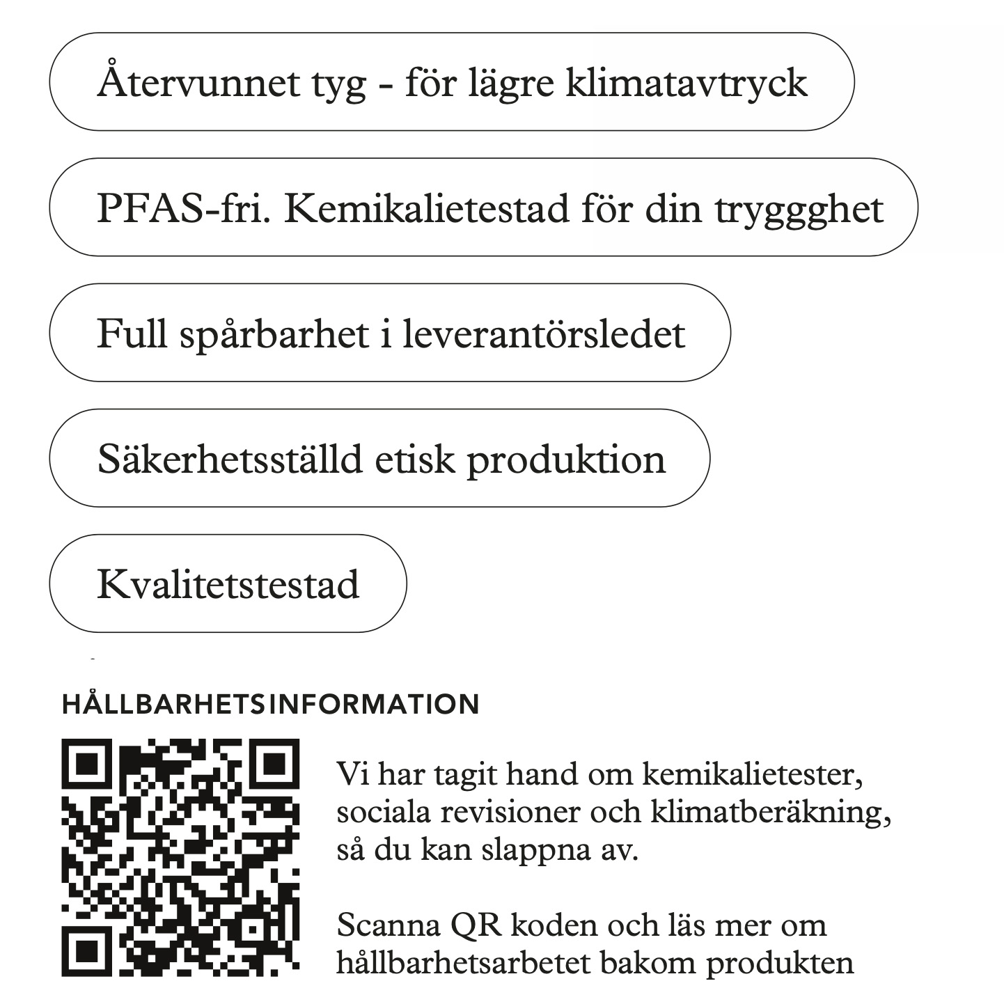 hallbarhetsinformation ad qr