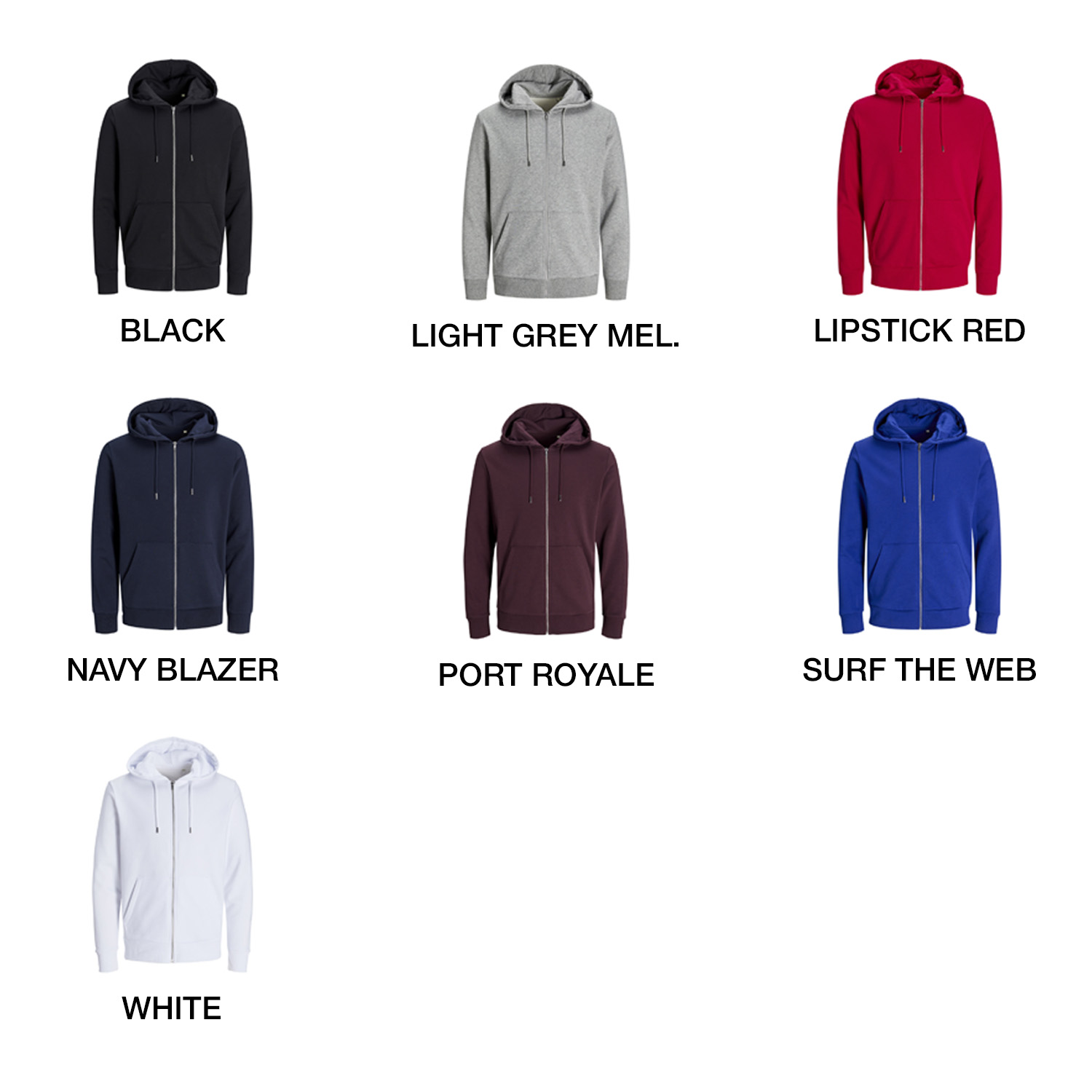 jackjones day zip hood colors