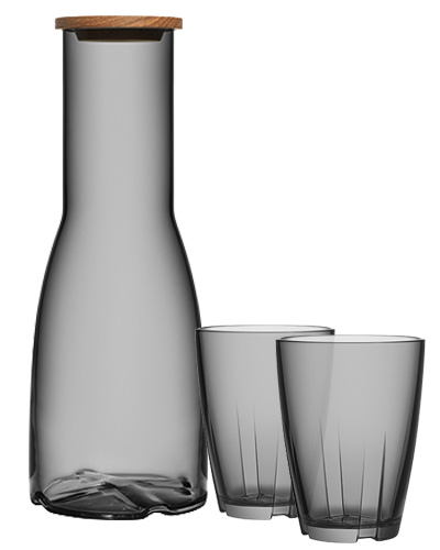 kosta boda bruk karaff med eklock tumbler grey