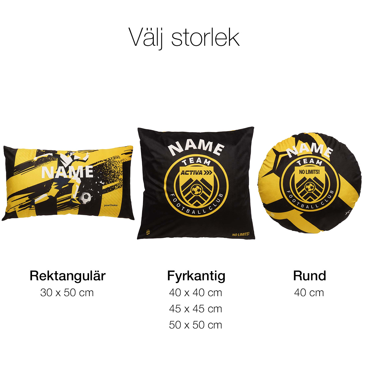 kudde egen design storlek