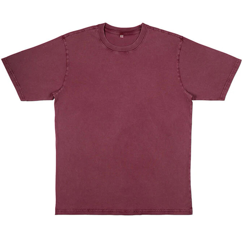oversize organic t shirt stone wash burgundy