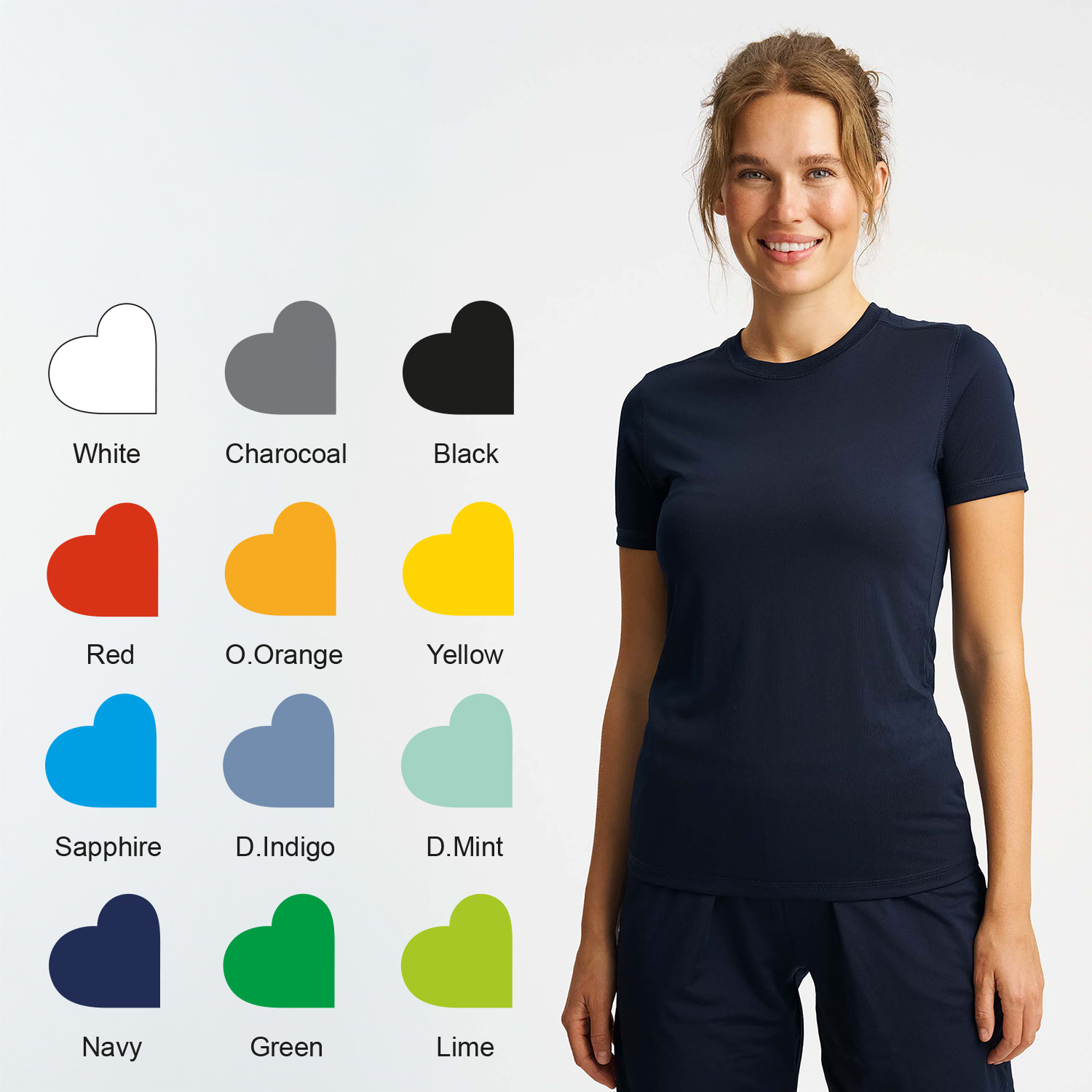 performance t shirt dam colors