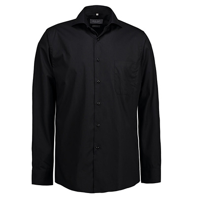 seven seas ss7 poplin modernfit svart 2