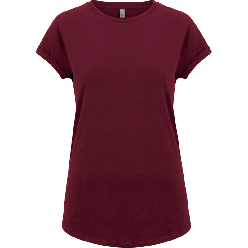 t shirt rullad arm dam burgundy