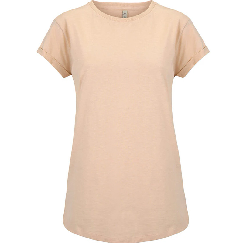 t shirt rullad arm dam misty pink