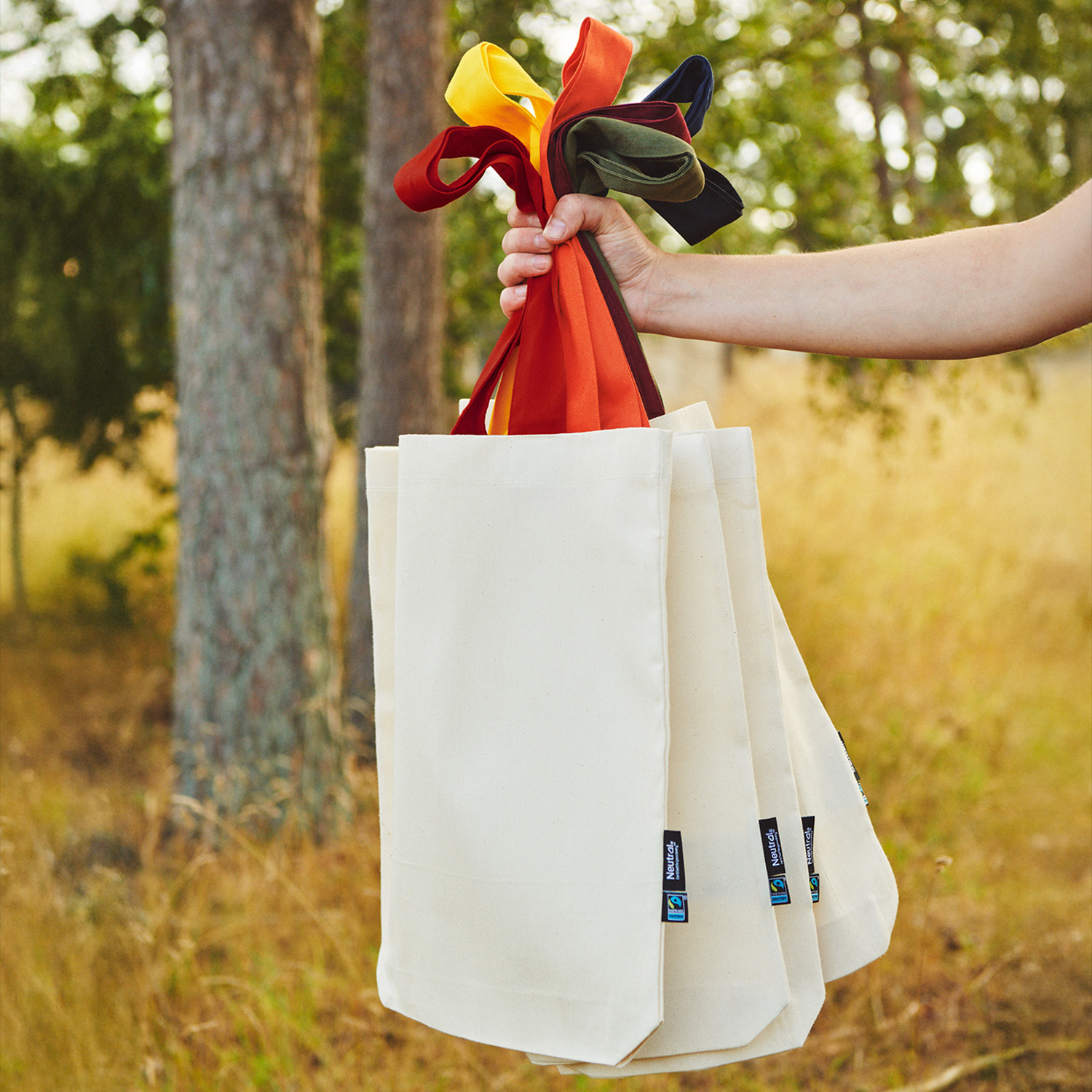 twill bag contrast handles farger