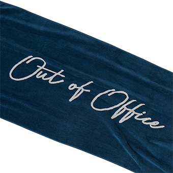 Solstolsbadlakan i ekobomull, "Out of office"