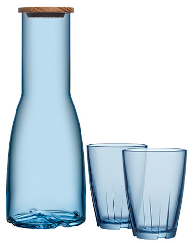 kosta boda bruk karaff med eklock tumbler blue