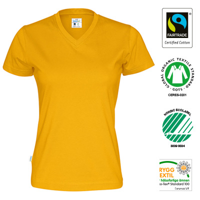 t shirt v neck eko lady markningar